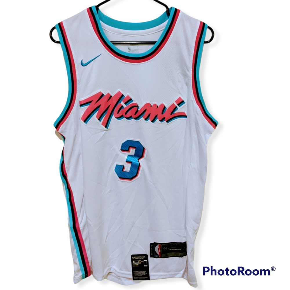 Nike Aeroswiet Miami Heat Miami Vice Dwayne Wade 3 Jersey Swingman White Small S
